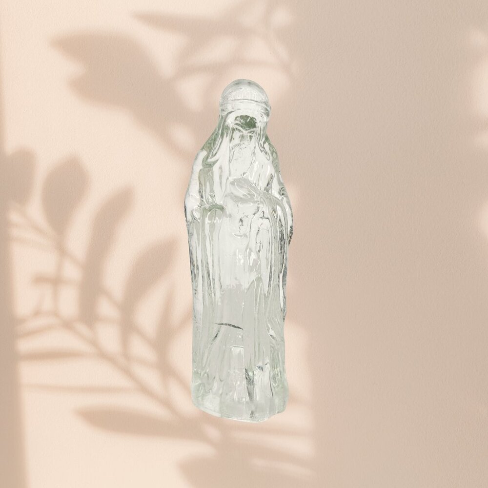 Vintage Clear Glass Nativity Piece - Wise Man Figure 4"